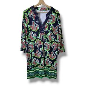 Crown & Ivy Petite Elephant Print Shift Dress Size XLP